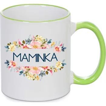 Hrnek - Maminka s květinami Barva: Zelená