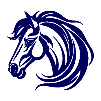 Samolepící dekorace SAMOLEPKA Kůň 103 levá hlava (23 - tmavě modrá) NA AUTO, NÁLEPKA, FÓLIE, POLEP, TUNING, VLASTNÍ TEXT, TISK, AUTOSAMOLEPKY.cz, POLEPY, OBRÁZEK, LOGO, SAMOLEPKY