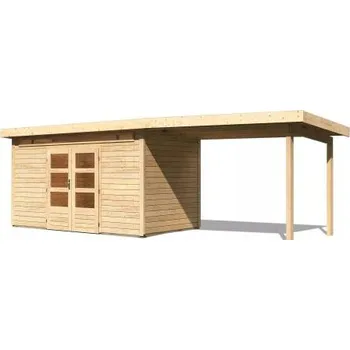 Zahradní stavba dřevěný domek KARIBU KANDERN 9 + přístavek 320 cm (9251) natur