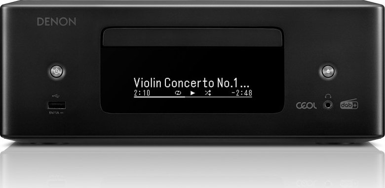 Denon RCD-N12 DAB — stereo přijímač s CD, HEOS, HDMI ARC, phono, DENON Černá