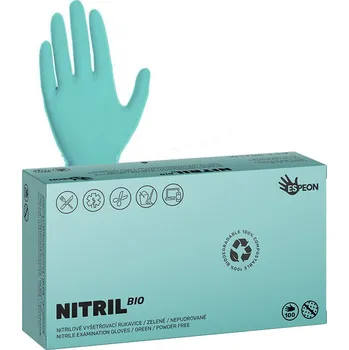 Vyšetřovací rukavice ESPEON NITRIL BIO zelené NEPUDROVANÉ 3,5g - 100ks - v. L