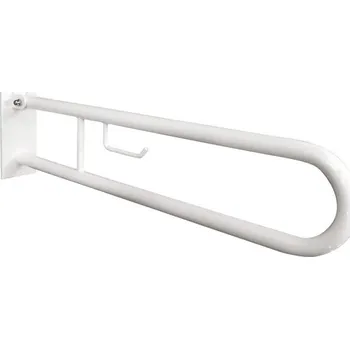 Madlo do koupelny Sklopný úchyt ve tvaru U 900 mm HELP s držákem na toaletní papír bílé