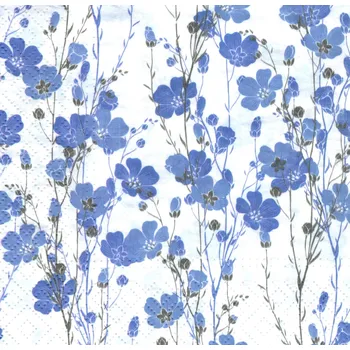 Papírový ubrousek UBR-G66, Ubrousek, 16x16 cm, MODRÉ KVĚTINKY, 1 kus