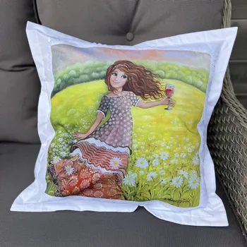 Dekorativní polštářek Zuzana Honsová Mám rád červené -velký polštář bavlna satén