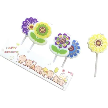 Dortová svíčka Party svíčky - květiny (5ks)