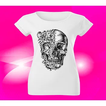 Dámské tričko Dámské tričko s LEBKOU M (lebka lebky)