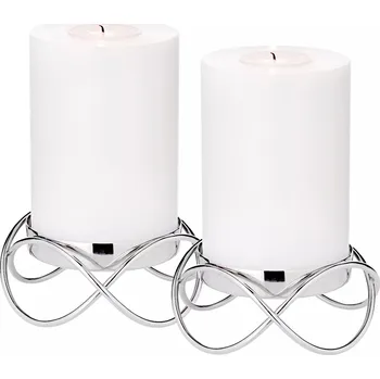 Svícen Svícen "Bastia" velký, stříbrný, set 2ks - EDZARD