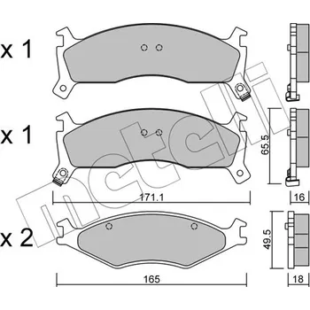 Brzdová destička Sada brzdových destiček, kotoučová brzda, , 0K0113323Z, OK011332372, OK0113323Z, METELLI, 22-0375-0