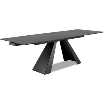 Jídelní stůl Nábytek PEGAS s.r.o. Jídelní stůl SALVADORE CERAMIC, efekt šedého mramoru/černý mat