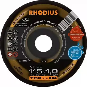 Řezný kotouč Rhodius 210220 | Řezný kotouč 115 x 1,0 x 22,23 mm, XT100 EXTENDED