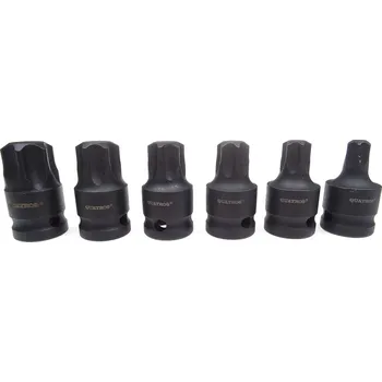 Autoklíč QUATROS Klíče TORX úderové T55-T100,1/2"sada 6 ks