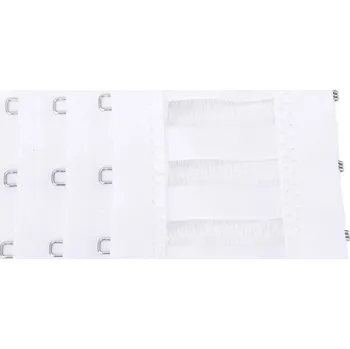 Knoflík Prodloužení podprsenky 60mm třířadé Bílá