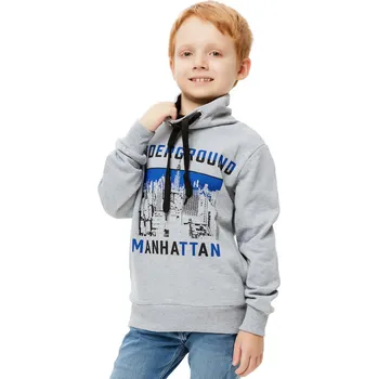Chlapecká mikina Chlapecká mikina Manhattan - šedý melanž 140