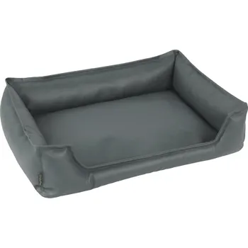 Pelíšek pro psa O´LALA PETS Pelech koženkový s bočnicemi LORD 80x55cm G22 Šedá