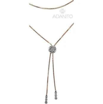 Řetízek Zlatý luxusní briliantový náhrdelník z kombinovaného zlata