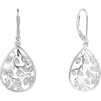 Náušnice NUBIS® Stříbrné visací náušnice se zirkony - NB-3915