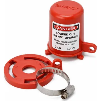 BASE COVER PLUG VALVE LOCKOUT 7/8" RED