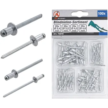 Nýt BGS Diy BGS 75846, Souprava slepých nýtů | Ø 2,4 - 4,8 mm | 100dílná