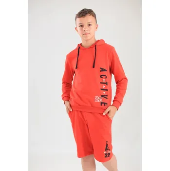 Chlapecká mikina Chlapecká mikina s kapucí Active - červená 170