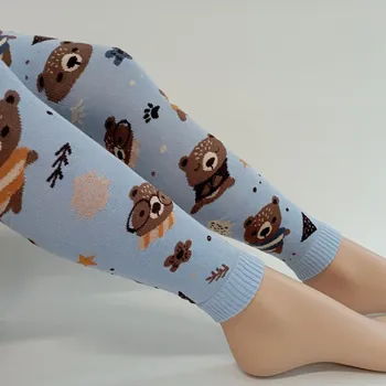 Chlapecké punčochové legíny TREPON Medvěd, modré (dětské bavlněné legíny se vzorem)