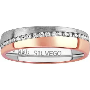 Prsten Snubní stříbrný prsten Glowie pozlacený růžovým zlatem s Brilliance Zirconia velikost obvod 58 mm SHG1089RWRGP-obvod 58 mm