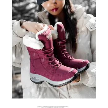 Dámská zimní obuv Dámské zimní kotníčkové sportovní boty na tkaničky s kožíškem Barva: Červená, Velikost EUR: Eur 35.5=US 5.5