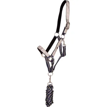 Vybavení pro koně QHP Set ohlávky s vodítkem QHP, almond PONY