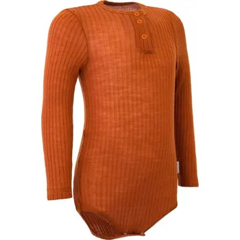 Kojenecký body Merino žebro body dlouhý rukáv - Zrzavá, Crawler Velikost: 62-68/74
