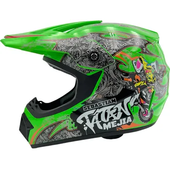 Helma na motorku Dětská cross helma Mejia, světle-zelená S