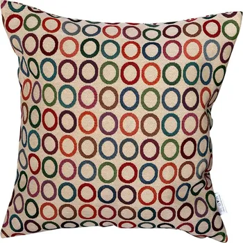 Dekorativní polštářek Dekorační polštář barevné kruhy, 45x45 cm