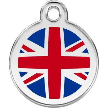 psí známka Známka RED DINGO malá s rytím - UK vlajka modrá