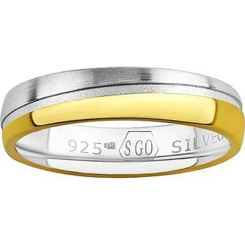 Prsten Snubní stříbrný prsten Glowie pozlacený žlutým zlatem velikost obvod 74 mm SHG1089RMGP-obvod 74 mm
