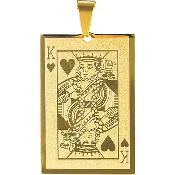 Náhrdelník IZMAEL Přívěsek na řetízek Card Zlatá KP28569