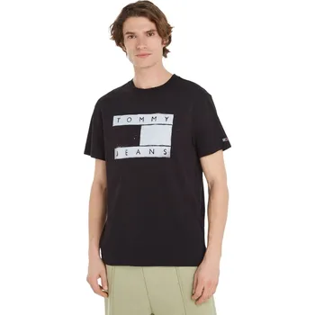 Pánské tričko TOMMY HILFIGER PÁNSKÉ TRIČKO TJM CLASSIC SPRAY FLAG TEE BLACK DM0DM17715 BDS Velikost: L