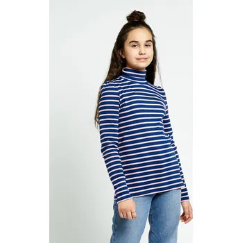 Dívčí svetr Dívčí rolák Colourful Dreams - navy - pruhy 140