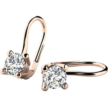 Náušnice Dámské náušnice růžové zlato 585/1000 zirkon 10827-450-CV-ZIR