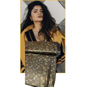 Látka zlatá - úplet, Barva Zlatá, Materiál 100% Polyester