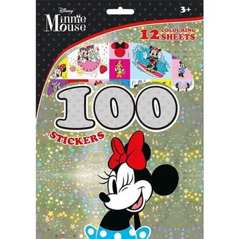 Hračka pro nejmenší Jiri Models 100 samolepek s omalovánkovými listy Minnie
