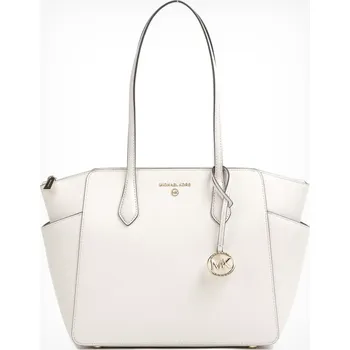 Michael Kors kožená kabelka přes rameno krémová