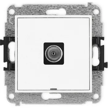 Elektrická zásuvka KARLIK Jednoduchá zásuvka TV antény bez pole popisu Barva: Matná bílá