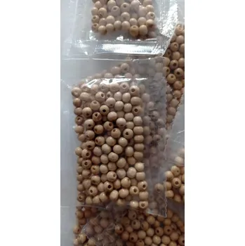 Dětské navlékací korálky Dřevěné korálky O6 mm 10g světlé