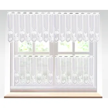 Záclona Forbyt Lišky vitrážka metráž bílá listy