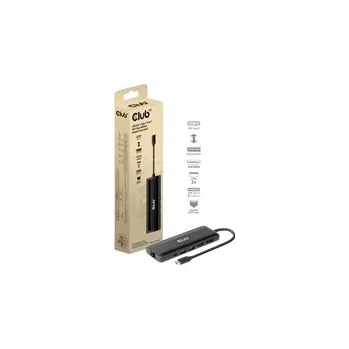 Club3D Dokovací stanice USB-C, 8-in-1 MST Dual (1x HDMI/1x DP) 4K60Hz, Display Travel Dock