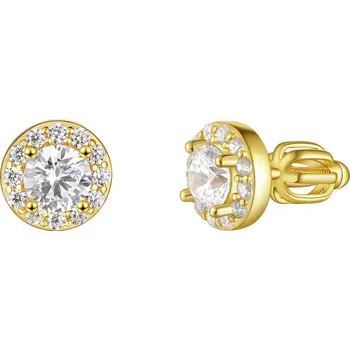 Náušnice Olivie Stříbrné náušnice na šroubek GOLD 7933 Ag 925; ≤2,2 g.