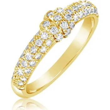 Prsten Zlatý prsten ze žlutého zlata se zirkony, 2.03 g, 54