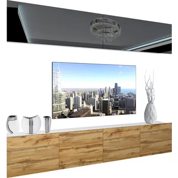 Obývací stěna Obývací stěna Belini Premium Full Version černý lesk / dub wotan + LED osvětlení Nexum 94 NEX 6/0/W/BDW/0/0/PP