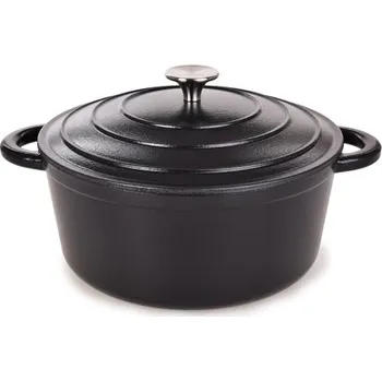 Hrnec 4,5L litinový hrnec se samopodlévací poklicí, IRON MASSIVE, černý