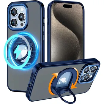 Pouzdro na mobilní telefon Kryt iPhone 15 Pro Max, Techsuit - MagSafe Ghost Holder, modrý