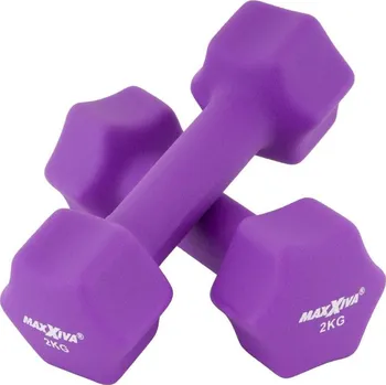 MAXXIVA Sada činek s neoprenovým potahem 2 x 2 kg, fialová