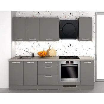 Kuchyňská linka EBS Kuchyně šedá mat/dub arlington, 2,4 m